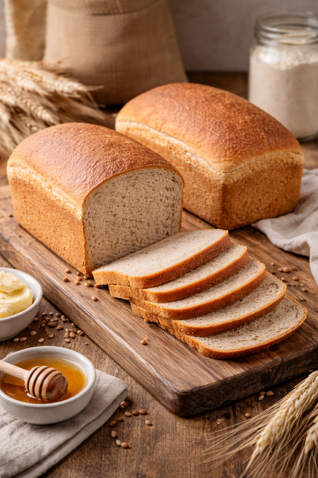 Soft Freshly Milled Sandwich Bread (2 Loaves)